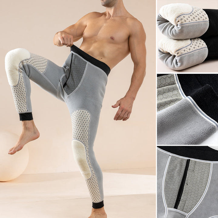 "Värmebevarande termobyxor för män med ultra mjuk fleece, grafenuppvärmning och stilren design."