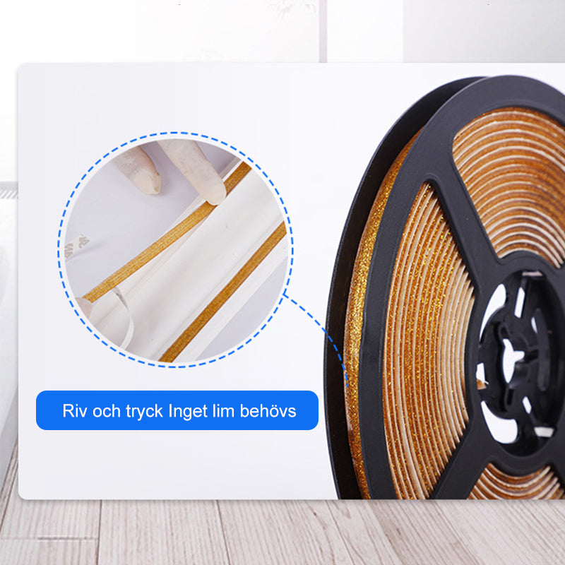 "Vattenbeständig dekorativ Gapi-tejp i silver, självlysande och mögelresistent för kakel, enkel applicering på keramik och gl