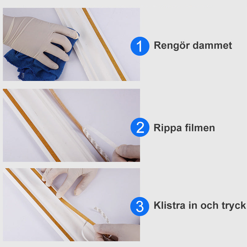 "Vattenbeständig dekorativ Gapi-tejp i silver, självlysande och mögelresistent för kakel, enkel applicering på keramik och gl