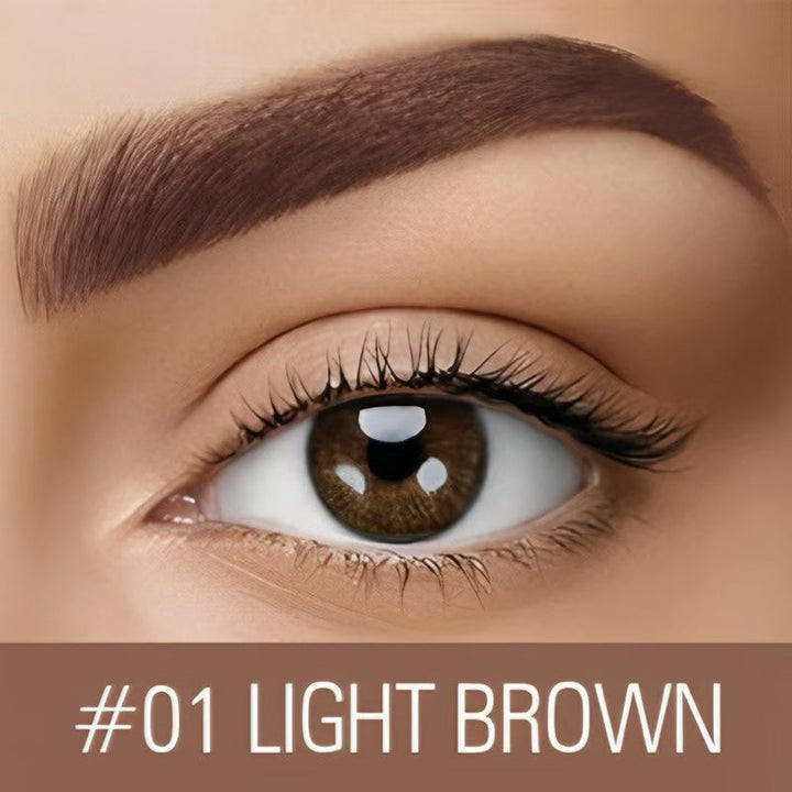 "Vattenfast ögonbrynsgel i elegant förpackning, långvarig form och semi-permanent färg, finns i flera nyanser."