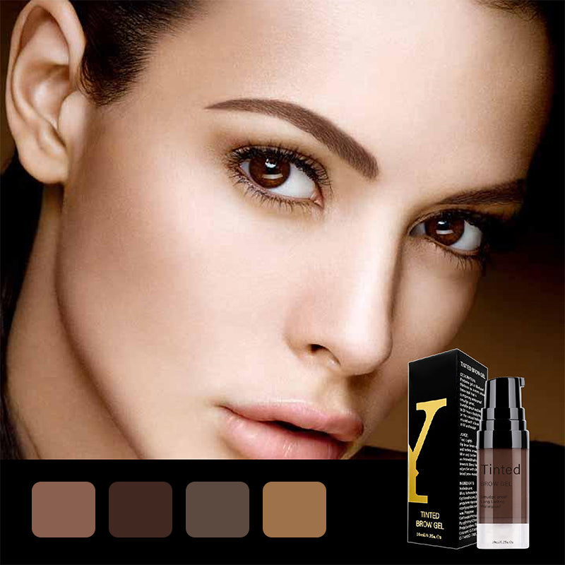 "Vattenfast ögonbrynsgel i elegant förpackning, långvarig form och semi-permanent färg, finns i flera nyanser."