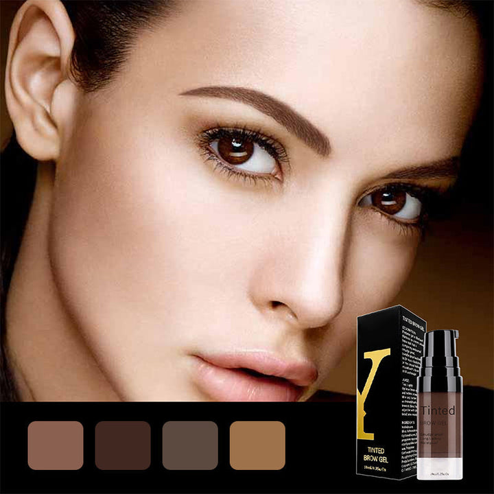 "Vattenfast ögonbrynsgel i elegant förpackning, långvarig form och semi-permanent färg, finns i flera nyanser."