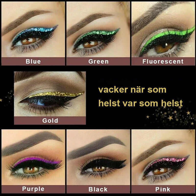 "Vattentät återanvändbar eyeliner och fransdekal för kvinnor i olika färger med enkel applicering och elegant design."
