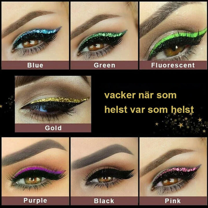 "Vattentät återanvändbar eyeliner och fransdekal för kvinnor i olika färger med enkel applicering och elegant design."