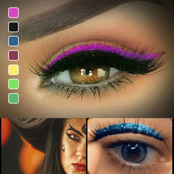 "Vattentät återanvändbar eyeliner och fransdekal för kvinnor i olika färger med enkel applicering och elegant design."