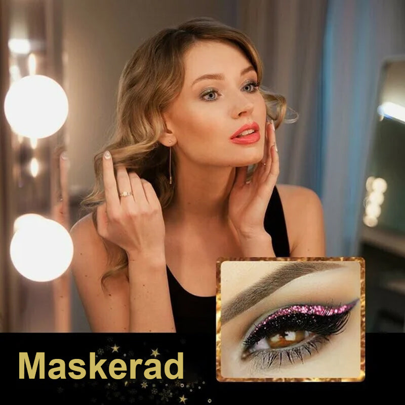 "Vattentät återanvändbar eyeliner och fransdekal för kvinnor i olika färger med enkel applicering och elegant design."