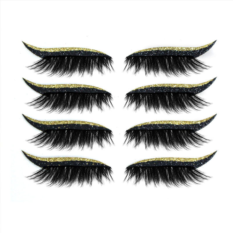 "Vattentät återanvändbar eyeliner och fransdekal för kvinnor i olika färger med enkel applicering och elegant design."