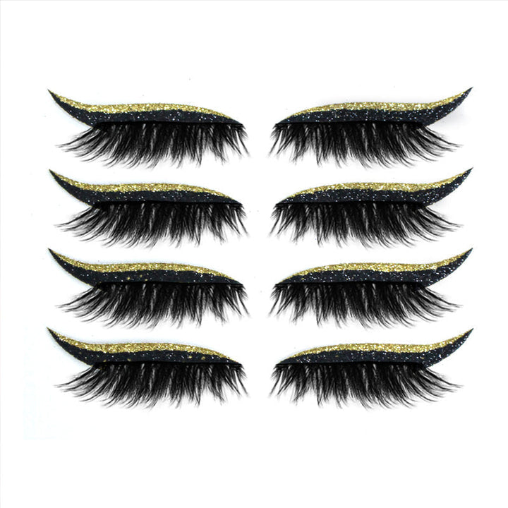 "Vattentät återanvändbar eyeliner och fransdekal för kvinnor i olika färger med enkel applicering och elegant design."