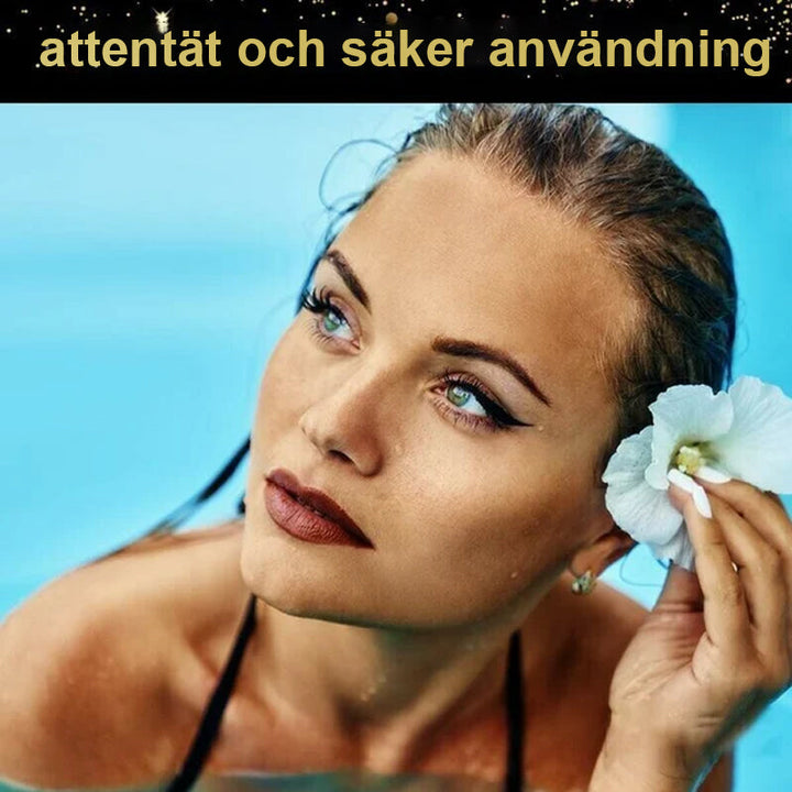 "Vattentät återanvändbar eyeliner och fransdekal för kvinnor i olika färger med enkel applicering och elegant design."