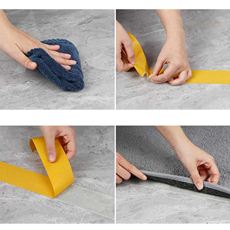 "Vattentät dubbelsidig tejp med starkt fäste, transparent och hållbar för hem och kontor, perfekt för släta och ojämna ytor."