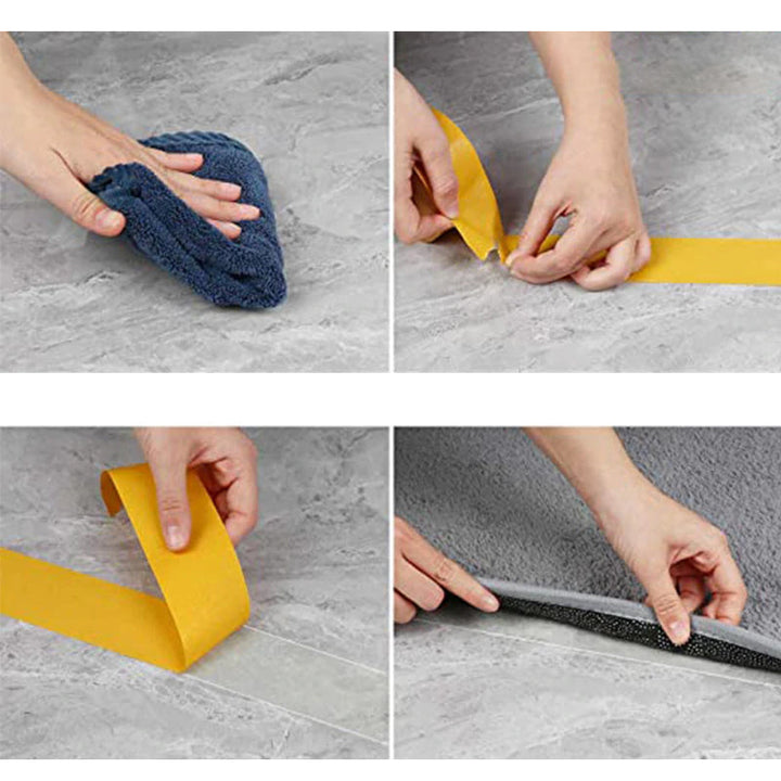 "Vattentät dubbelsidig tejp med starkt fäste, transparent och hållbar för hem och kontor, perfekt för släta och ojämna ytor."