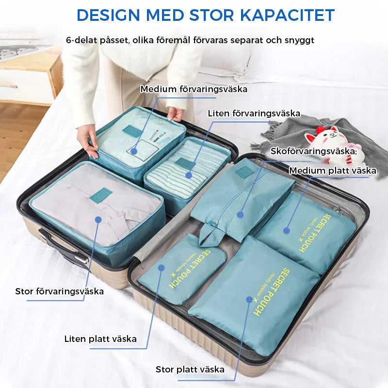 "Vattentät klädsorterande förvaringsväska för kvinnor i slitstark polyester, idealisk för organiserad och stilig resa."