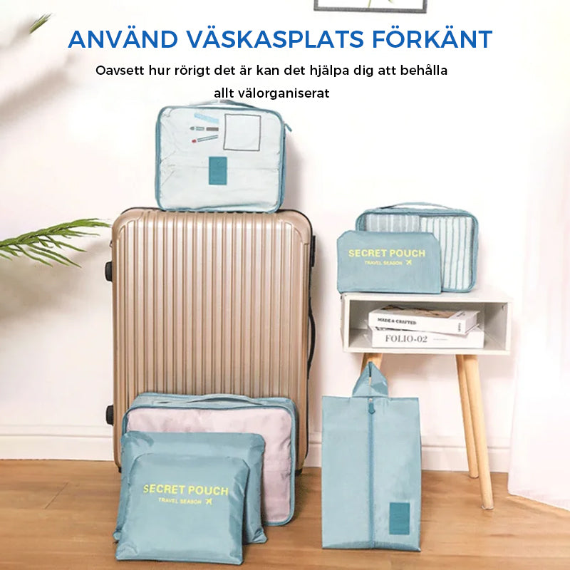 "Vattentät klädsorterande förvaringsväska för kvinnor i slitstark polyester, idealisk för organiserad och stilig resa."