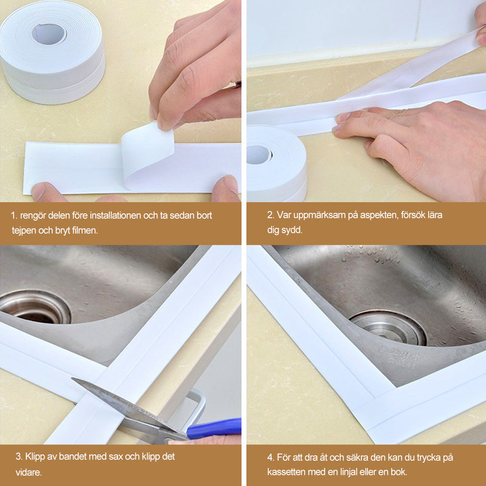 "Vattentät självhäftande remsa för kök och badrum skapar snygg tätning med olika färger, enkel installation med PVC-material.