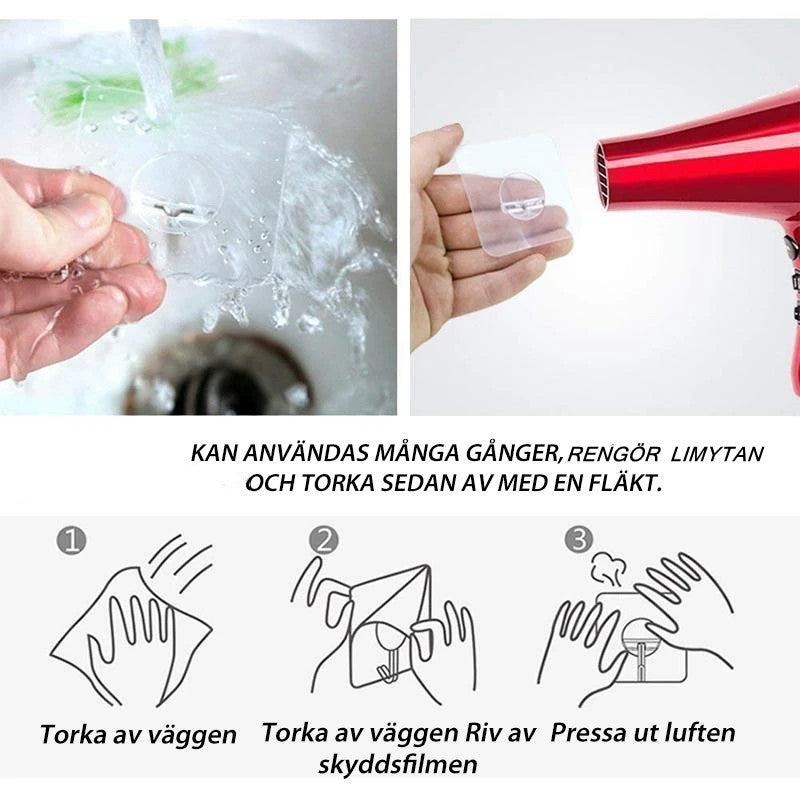 "Vattentät transparent krok med hög bärförmåga, elegant och osynlig, idealisk för hem och platta ytor, slitstark design."