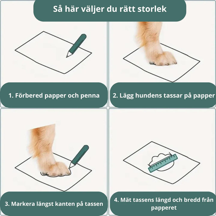 "Vattentäta hundskor med halkfri sula och reflekterande detaljer ger trygghet och stil för alla väderlekar."