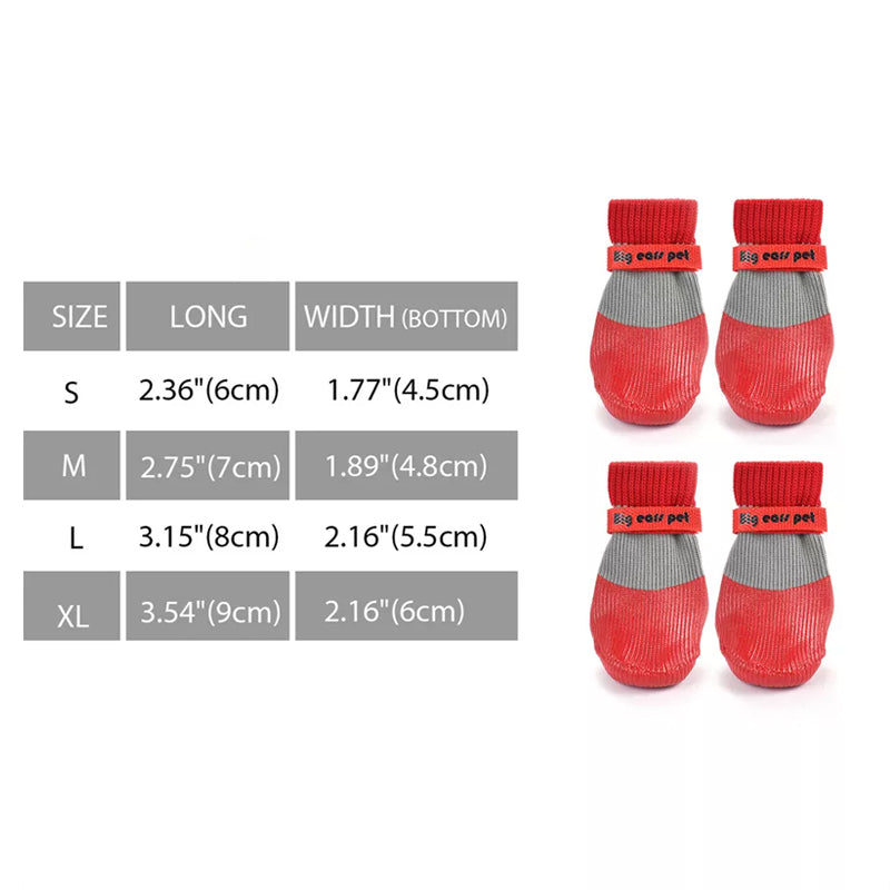 "Vattentäta hundskor med halkfri sula, slitstarkt material. Perfekta för säkra utomhusäventyr i alla väder."