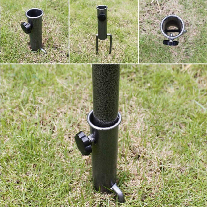 "Visuellt robust spiralankare för parasoll utomhus, justerbar mellan 22-35 mm, rostbeständig för skugga och stabilitet."
