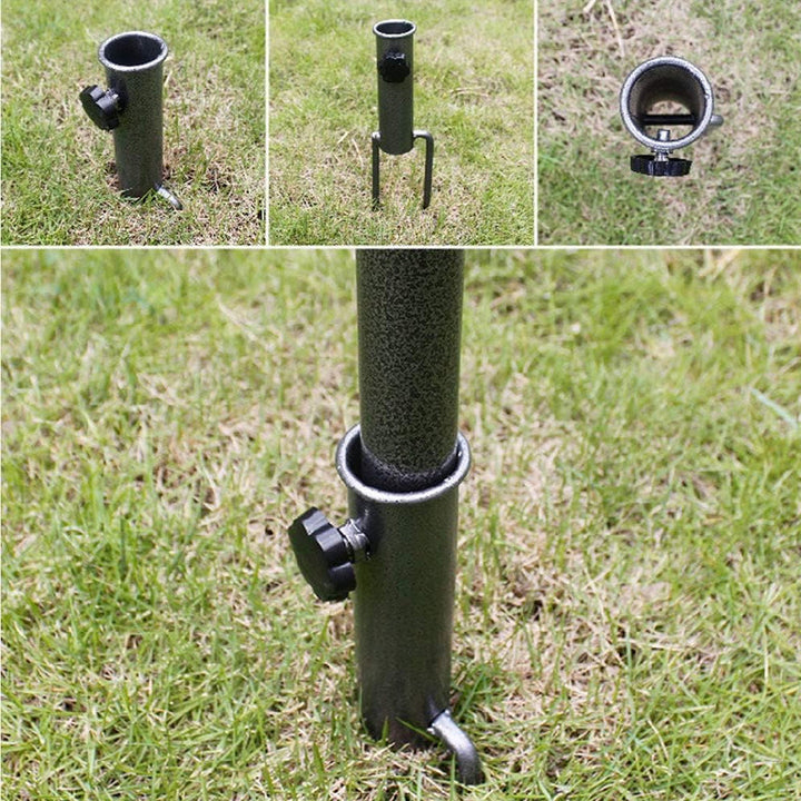 "Visuellt robust spiralankare för parasoll utomhus, justerbar mellan 22-35 mm, rostbeständig för skugga och stabilitet."