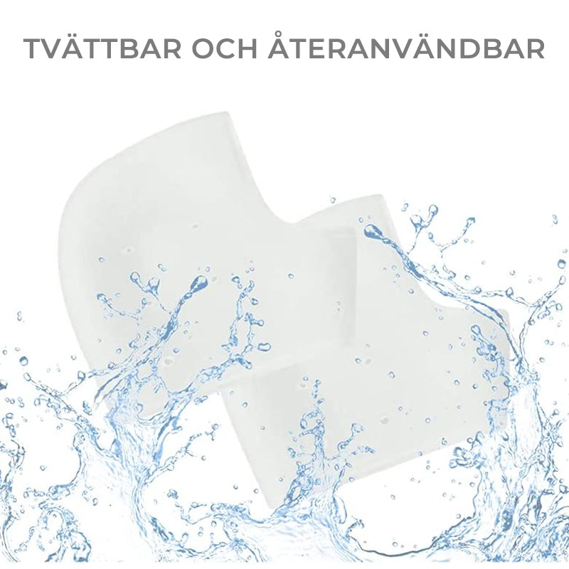 "Vitt silikonhälstöd för unisex, komfortabelt och ergonomiskt, multifunktionell för hälsa och välmående, sett framifrån."